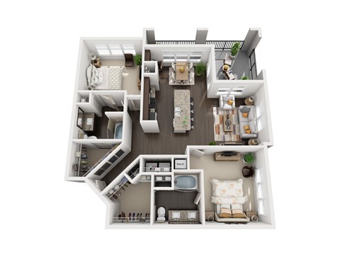 B7 floor plan at Civic at Frisco Square Apartments, Frisco, TX